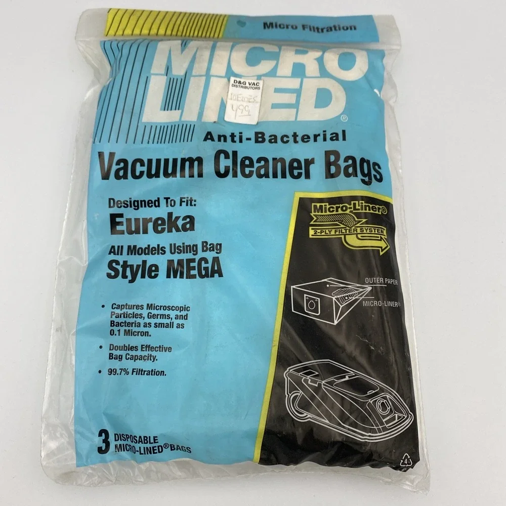 Eureka Micro Lined Anti-Bacterial Vacuum Cleaner 3‎ Bags Style MEGA New